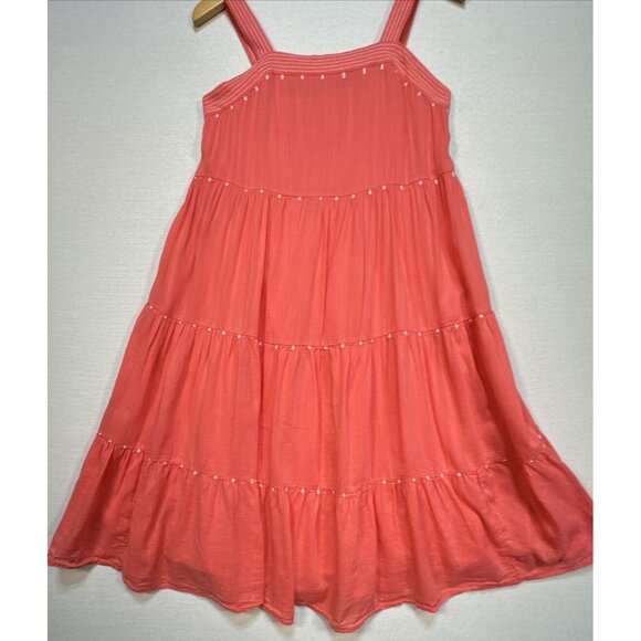 Old Navy Womens Tiered Sundress Size XS Coral Sleeveless Lined - Picture 2 of 12